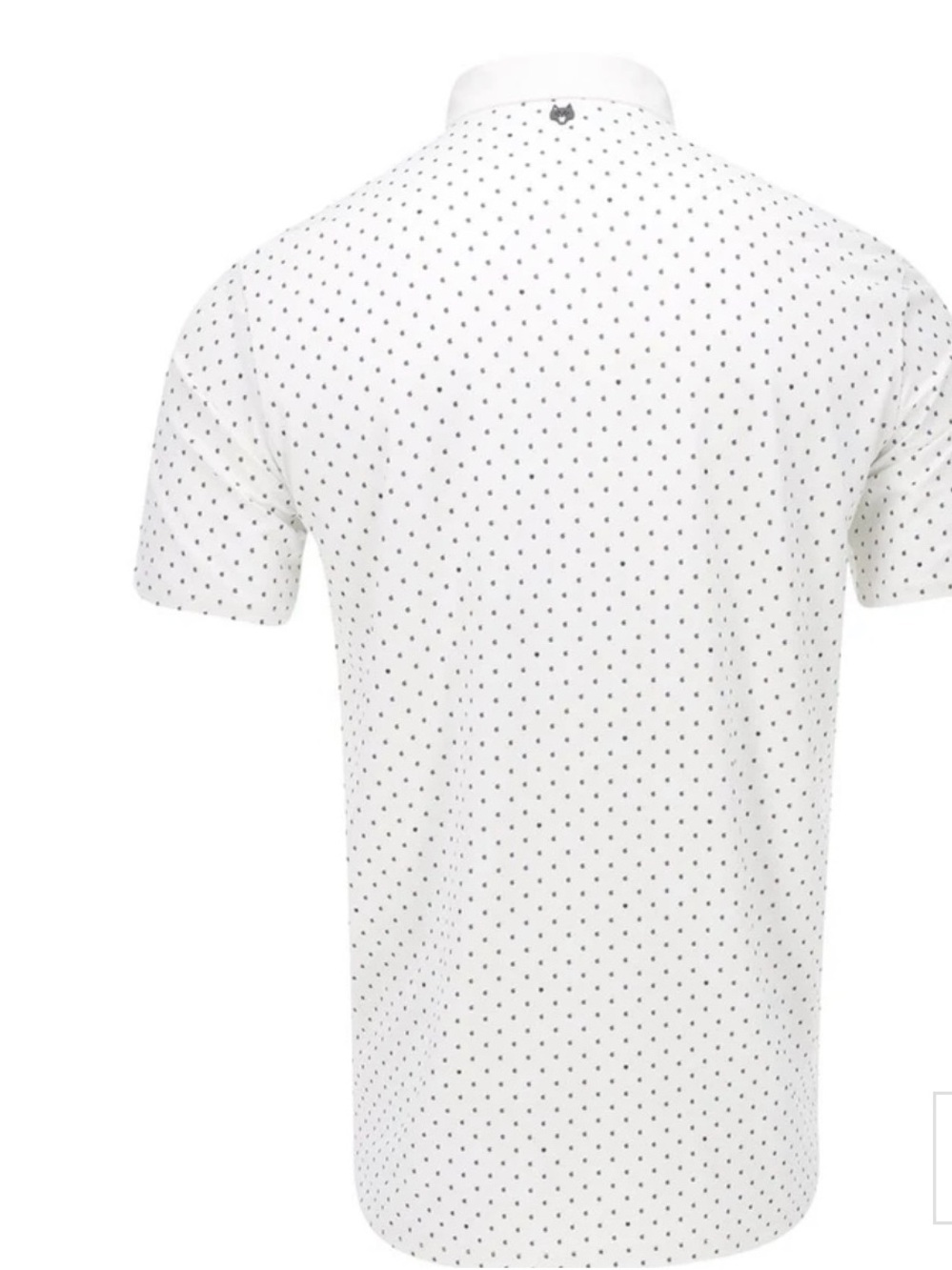 Greyson White Polo with Small Navy Dot Pattern - Picture 2 of 6